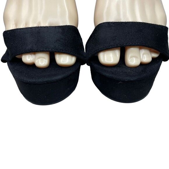 Nasty Gal Women's Black Faux Suede Mis Sized NWOT Platform Heel Size 8.5/39 M - Picture 3 of 12